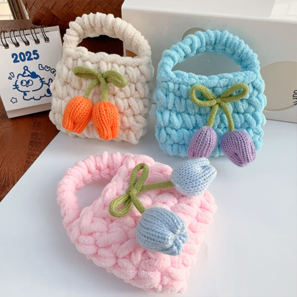 oly-8bd83c25f1a3d469dd84352a7275fe85 Wholesale Cute Woven Flower Plush Mini Coin Purse for Students, Backpacks and Keychains