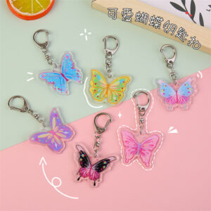 Wholesale Cute Colorful Butterfly Acrylic Keychain Charm