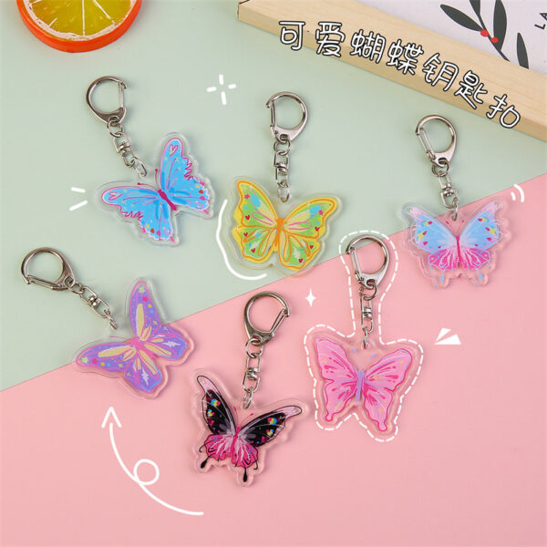 oly-99217042963f89873d153f88dc8c4581 Wholesale Cute Colorful Butterfly Acrylic Keychain Charm