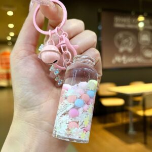 Color hardware [white] luminous snowflake tall bottle / Lobster clasp