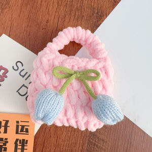Pink bag (blue tulip) / About 11*8cm