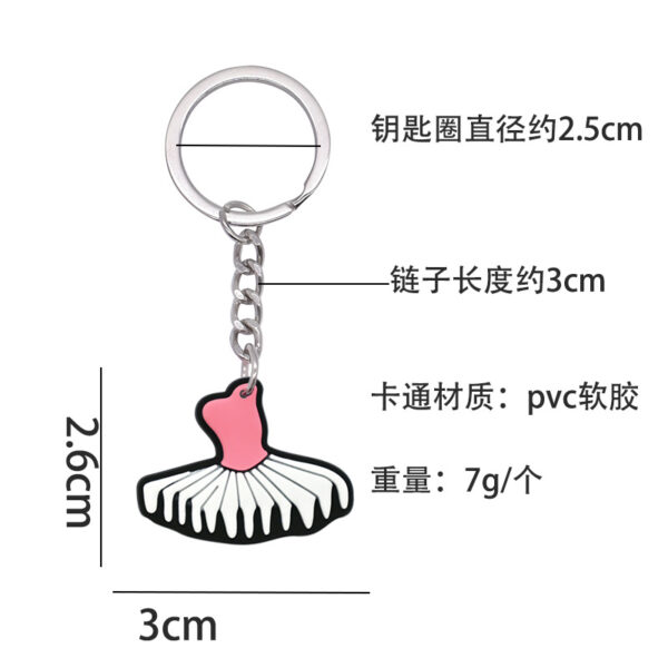 Wholesale Ballet series key chain PVC soft glue pink girl key chain bag pendant creative small gifts