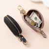 Wholesale Cowhide Lychee Pattern Car Key Case and Coin Purse, Zipper Wallet for Men Women Gift
