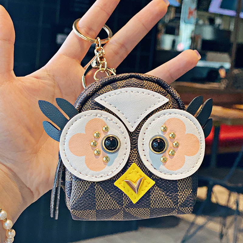 Wholesale Monogram Coin Purse Keychain Owl Bag Charm