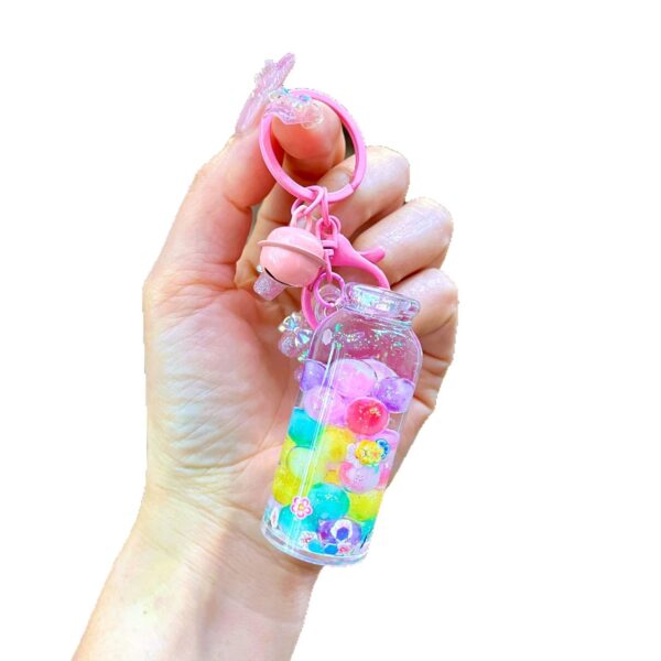Wholesale Cartoon Drifting Bottle Keychain Pendant with Luminous Beads Fashion Gift Bag Charm