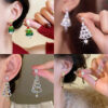 Wholesale Asymmetrical Santa Claus Christmas Tree Earrings Alloy Electroplated Jewelry Gift