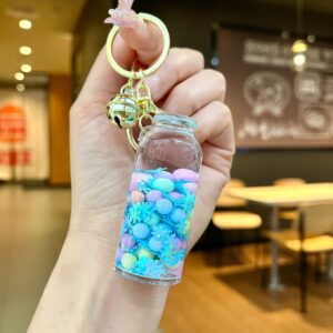 Gold hardware [blue] luminous snowflake tall bottle / Lobster clasp