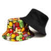 oly-000d40919cd5fbc39498129f65cd597b Wholesale Double Sided Fisherman Hat Vegetable Fruit Print Sun Hat for Outdoor Casual Everyday Use
