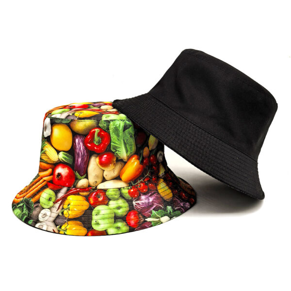 oly-000d40919cd5fbc39498129f65cd597b Wholesale Double Sided Fisherman Hat Vegetable Fruit Print Sun Hat for Outdoor Casual Everyday Use