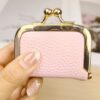 Wholesale Mini Metal Clasp Jewelry Pouch Pu Lychee Pattern Women's Lock Buckle Jewelry Key Earphone Storage Bag Multifunctional Coin Purse