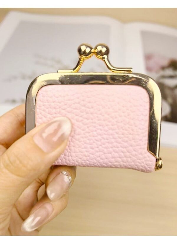 Wholesale Mini Metal Clasp Jewelry Pouch Pu Lychee Pattern Women's Lock Buckle Jewelry Key Earphone Storage Bag Multifunctional Coin Purse