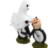 oly-0081986e7217cc821d4861c15387f658 Wholesale Halloween Resin Ghost Hugging Pumpkin Decorative Accent for Party Decor
