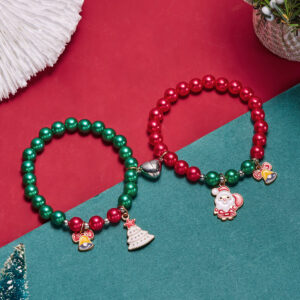 Wholesale Christmas Santa Tree Bell Love Magnet Couple Bracelet Fashion Jewelry Accessory Gift