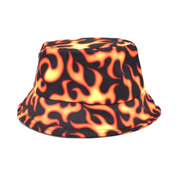 Wholesale Flame Print Fisherman Hat Summer Outdoor Travel Bucket Hat Fashion Accessory