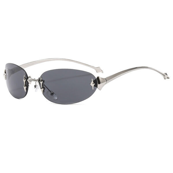 oly-00b5baba5d402a42582fbe976c7b7f79 Wholesale Stylish Y2K Retro Star Sunglasses Black Frame Grey Lens UV400 Fashion Resale Accessory