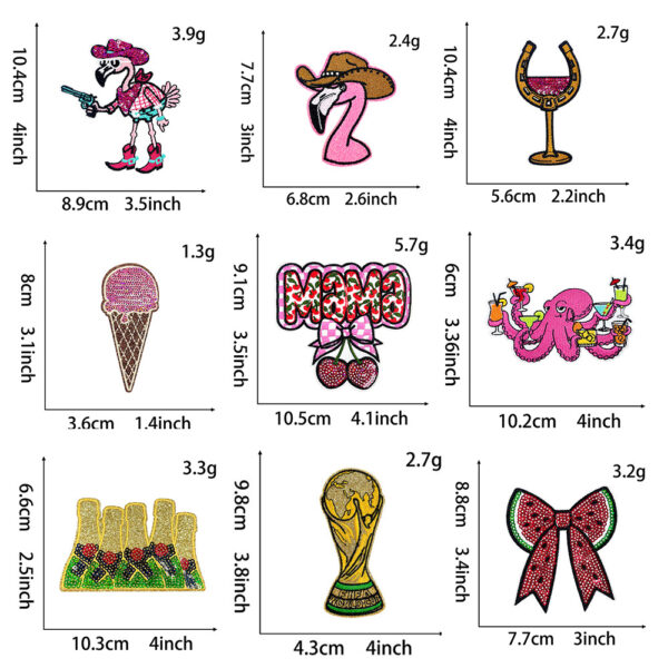 oly-00d1af395b4ae595848fa0db55ba48dc Wholesale Polyester Flamingo Ice Cream Octopus Bow Embroidery Patch Fashion Accessory Party Gift