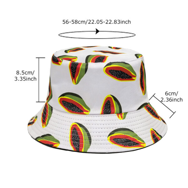 Wholesale Trendy Papaya Pattern Bucket Hat Reversible Sun Protection for Outdoor Casual Wear