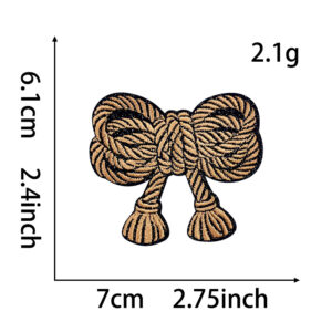 Hot melt adhesive backing * Brown hemp rope bow