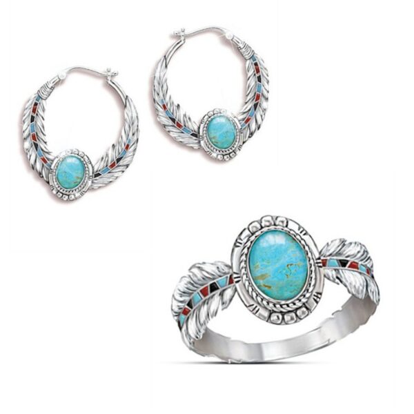oly-010266f078876f51aa64163b396ae1ff Wholesale Eagle Feather Turquoise Ring Jewelry Accessory Boutique Resale