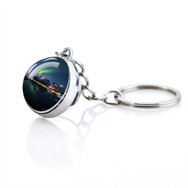 Wholesale Glow in the Dark Glass Ball Keychain Key Ring Decorative Gift