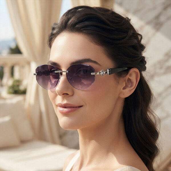 oly-011592b32f69e0fa6049823b404e98f0 Wholesale Rimless Polygon Sunglasses for Women UV400 Black Gray Trendy Street Style Sunglasses for Resale