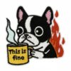 Wholesale Cartoon Flame Dog Embroidered Iron On Patch Polyester Decorative Accent for Clothing Resale