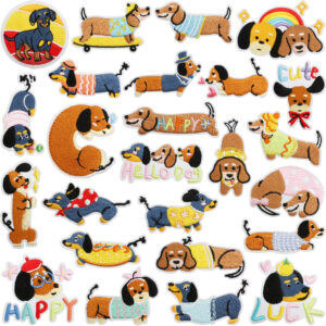 oly-012b245e3695b7919056072a632d11f4 Wholesale Dachshund Dog Embroidered Patch Decorative Accent for Clothing Resale