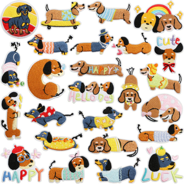 oly-012b245e3695b7919056072a632d11f4 Wholesale Dachshund Dog Embroidered Patch Decorative Accent for Clothing Resale