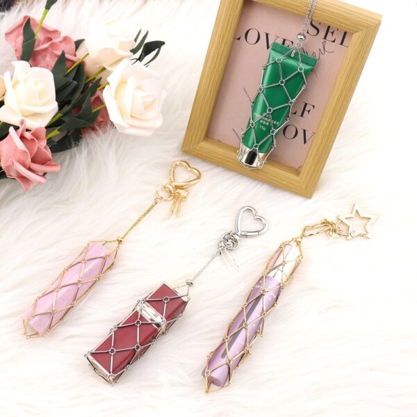 oly-0132584bc8f34a92382527c84b18a6b1 Wholesale Love Mirror Metal Mesh Pouch Keychain Fashion Accessory Gift for Bag Decor