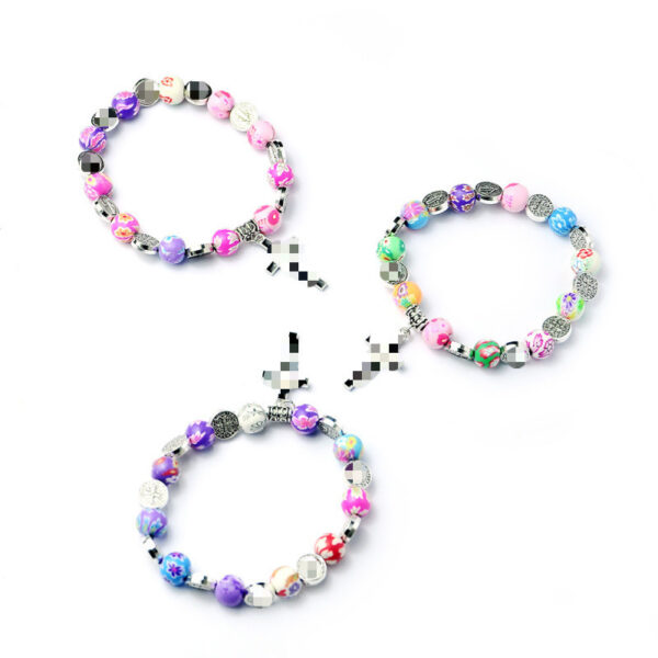 oly-0169288c39dd996b8e82b4b8b4475cd1 Wholesale Colorful Soft Clay Cross Rosary Beaded Bracelet Unisex Fashion Accessory Gift