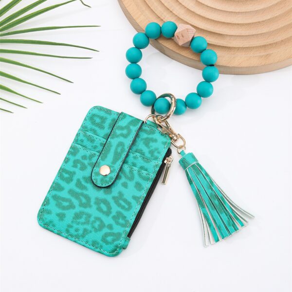 oly-01700e0a22dcfbf61d9916ab59e962ac Wholesale Leopard Print PU Card Holder Wristlet Keychain Wallet for Women Boutique Resale