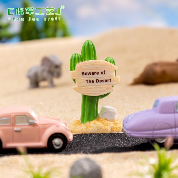 Wholesale Cartoon Resin Road Sign Ornaments for DIY Moss Landscape Home Decor Decorative Accent