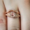Wholesale Leaf Crystal Zircon Two-Piece Ring Set Fashion Jewelry Accessory for Wedding