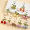 Wholesale Green Wool Tulip Bud Keychain Fashion Car Key Accessory Gift