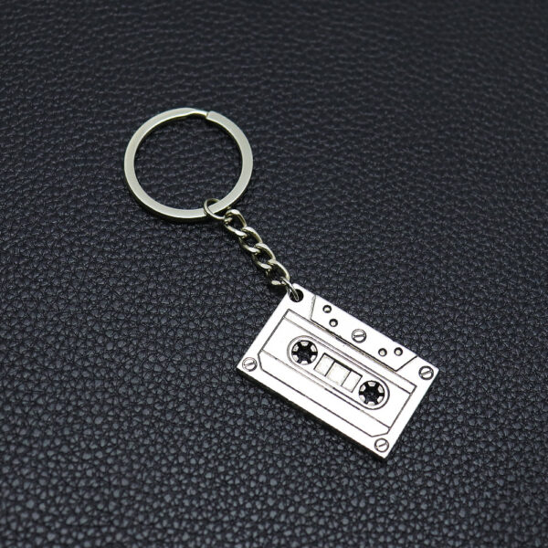 Wholesale Retro Cassette Tape Keychain Pendant Zinc Alloy Car Key Accessory