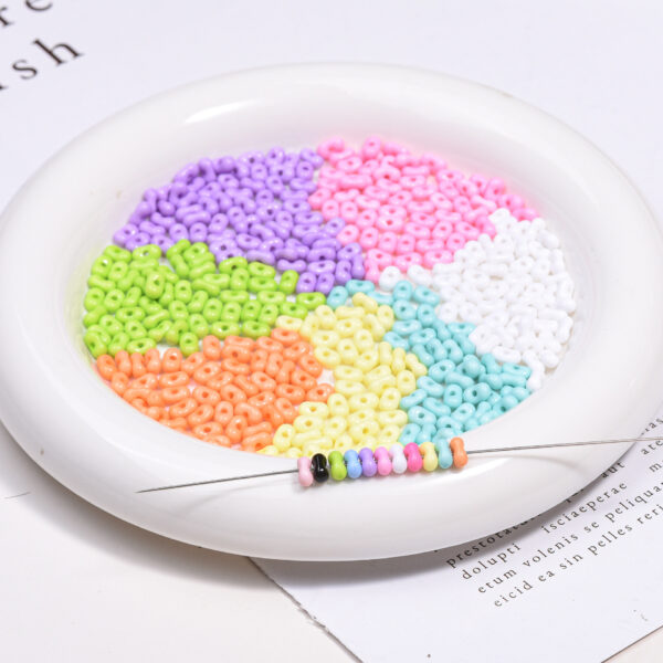 oly-02338cf0443fec0e3e0879345c77a75e Wholesale Acrylic Macaron Peanut Beads DIY Phone Strap Bag Charm Accessory Red Electroplated Light Luxury Style for Resale