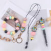 Wholesale Korean Style Cartoon Pencil Silicone Wrist Keychain Set DIY Charm Accessory for Graduation Gifts