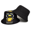 Wholesale Fun Duck and Chick Print Bucket Hat Sun Protection Casual Summer Hat for Women Fashion Outdoor Gift