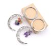 oly-026047023192a5f7080bebab354e68be Wholesale Rustic Moon Crushed Stone Keychain Metal Grape Cluster Bag Charm