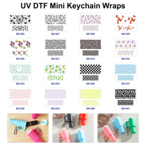 Wholesale 8pcs Butterfly Floral Pet Paw Leopard Cow Checkered Smiley Ice Cream Star Decor Mini Cup Keychain Sticker