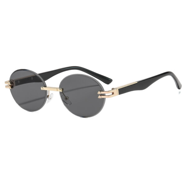 oly-027157a44489e97448c2ac6036b14dc3 Wholesale Trendy Rimless Round Sunglasses Gold Frame Gray Lens UV400 Sun Glasses for Vacation Travel Fashion Accessory