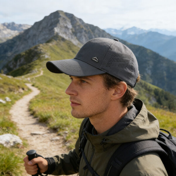 oly-027bf8dce620a13591c2f53f05ab4513 Wholesale Extended Brim Baseball Cap for Outdoor Hiking Sun Protection Solid Dark Gray