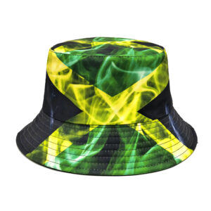 oly-02b2885ab50723b31e24d91b67260acb Wholesale Chic Jamaica Flag Print Double Sided Bucket Hat Outdoor Sun Hat for Resale