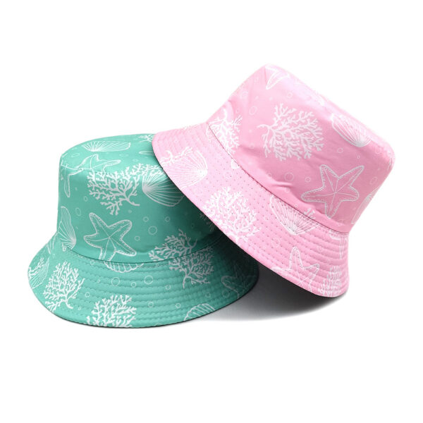 Wholesale Starfish Pattern Double Sided Fisherman Hat Sun Protection Fashion Accessory for Outdoor Travel Gift