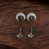 oly-02bd25335e80e977f21a57d6c506f5a8 Wholesale Zinc Alloy Hollow Flower Turquoise Bohemian Moon Earrings Jewelry Accessory for Women