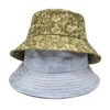 Wholesale Chic Army Green Floral Print Bucket Hat Sun Protection Unisex Resale Accessory