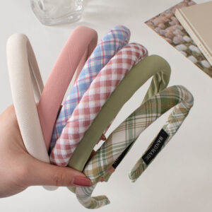 Wholesale Sweet Style Handmade Plaid Cloth Hairband, Spring Hair Accessory for Everyday Styling