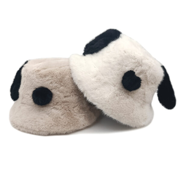 Wholesale Fluffy Furry Bucket Hat with Puppy Ears Winter Warm Thick Hat for Women Chic Casual Accessory