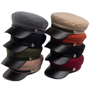 Wholesale Pink PU Leather Beret  Flat Top Adjustable Hat for Spring, Everyday Wear Boutique Resale
