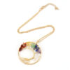 Wholesale Handmade Tree of Life Necklace Gold Tone Natural Crystal Chips Boutique Jewelry Gift